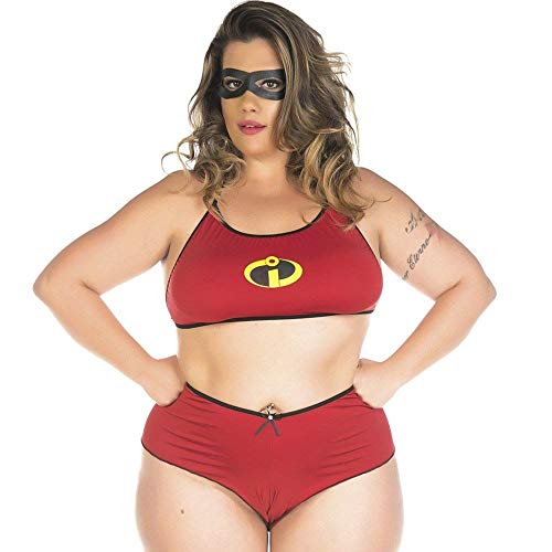 MINI FANTASIA PLUS SIZE MULHER INCRIVEL PIMENTA SEXY