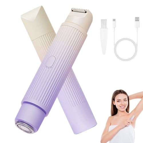Afeitadora Eléctrica Para Mujer, 2 En 1 Rasuradora, Afeitadora Electrica Mujer, 2 En 1 Afeitadora De Bikini De Doble Cabezal, Afeitadora Mujer Para Cara, Nariz, Axilas, Piernas
