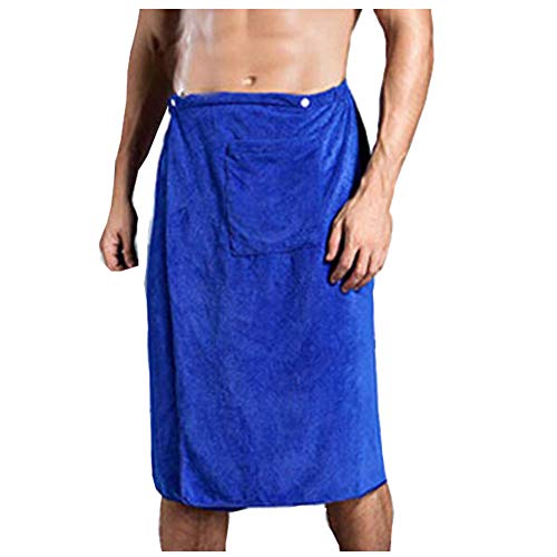 YJZQ Homme Serviette de Sauna Serviette de Bain élastique Jupe De Plage Absorbant Peignoirs d'été avec Pochette Smartphone pour Plage Maison Hôtel