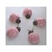 Wooden Pink and White Ladybug Wall Hangings - Set of 5