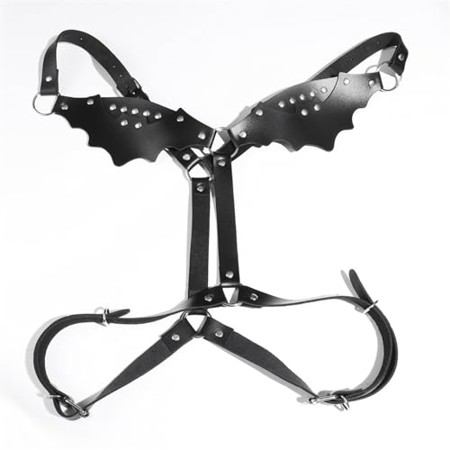 Shoulder Harness with Wing Decors Adjust Length Chest Straps Adult Unisex Chest Belt for Nightclub Wear3