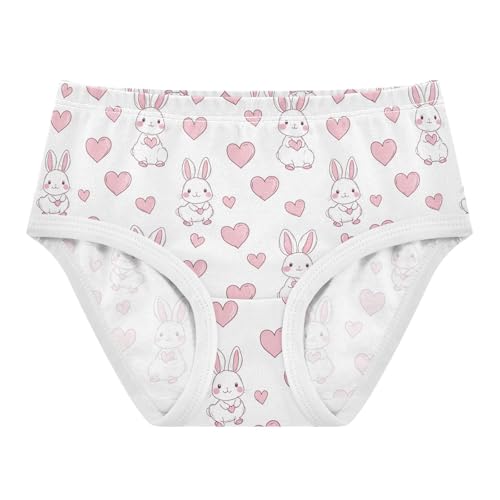 Little Girl Underwear Toddler Panties Kids Undies Rabbit Heart Soft Cotton Briefs 2T-8Y