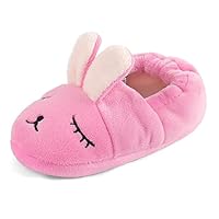 LACOFIA Toddler Slippers Kids House Shoes Children Winter Warm Plush Slippers with Anti-Slip Rubber Sole