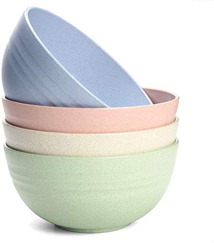 Tazones de cereales irrompibles - Juego de 4 tazones ligeros de fibra...
