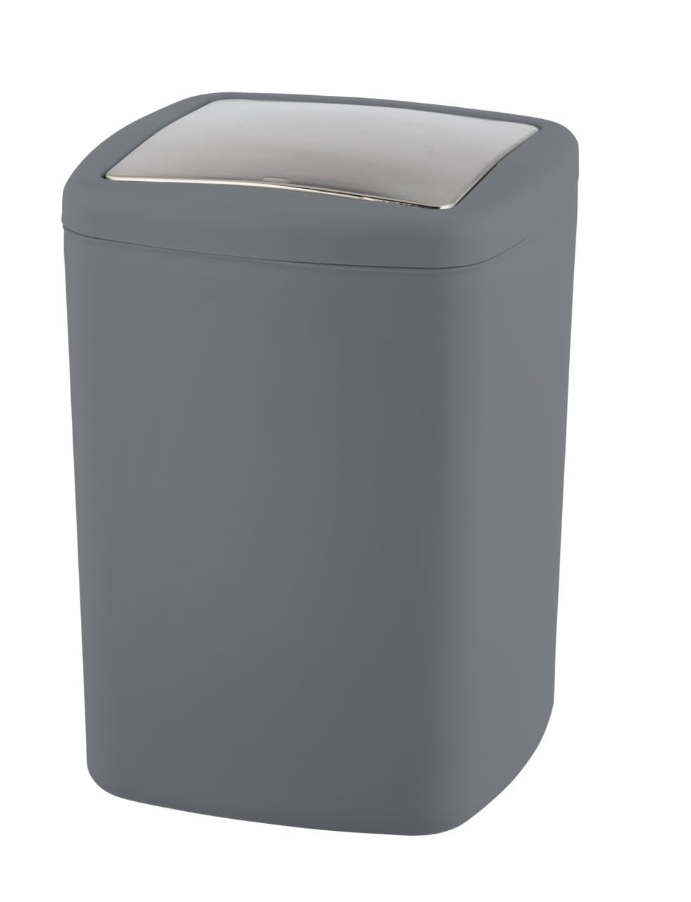 WENKO Bathroom Bin with Lid 8.5 L Barcelona Anthracite Shatterproof Plastic 20.5 x 28.5 x 20.5 cm