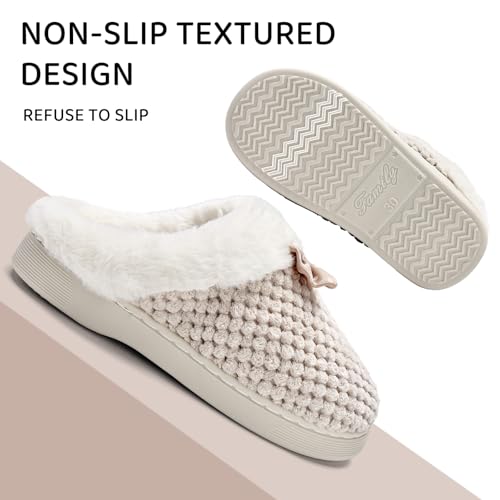 Image of WateLves Girls Slippers Memory Foam Toddler Kids Comfort Wool-Like Plush Fleece Lined House Shoes for Indoor & Outdoor