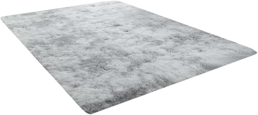 PRETYZOOM Plush Furry Area Rug for Living Room and Nursery Soft Floor Carpet Light Grey Pile Design Easy to Wash Cozy Home Decor