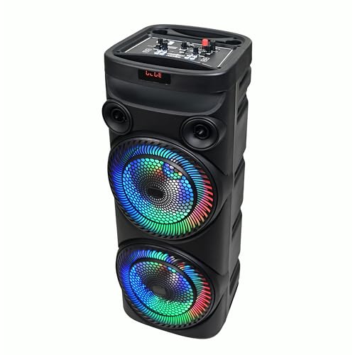 Image of FRONTECH Astro Wireless Bluetooth 120W 5.0 Trolley Speaker with RGB Party Lights, Dual Wireless Mic, 1.0 Channel (Black, SW-0204)