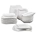 MALACASA, Série Elvira, 24pcs Assiettes Plates Porcelaine, 12 Assiettes à Soupe Creuse, 12 Assiettes Plates pour 12 Personnes