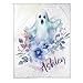 Personalized Ghost Blanket Gift, Custom Name Floral Ghost Travel Mug, Halloween to Go Cup, Cute Ghost Mug Ghost to Go Blanket