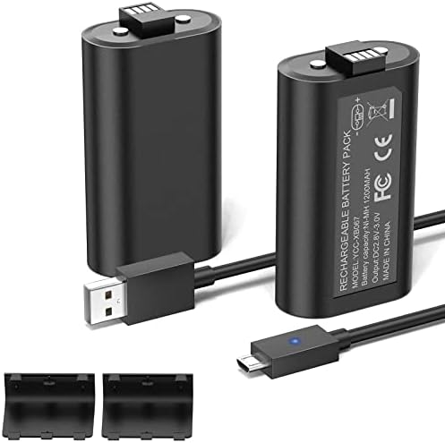 YCCSKY Controller Battery Pack for Xbox One/Xbox Series X|S, 2 X 1200mAh  Rechargeable Battery Pack Play and Charge Kit for Xbox One X/S