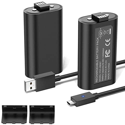 YCCSKY Controller Battery Pack for Xbox One/Xbox Series X|S, 2 X 1200mAh Rechargeable Battery Pack Play and Charge Kit for Xbox One X/S #1