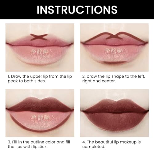 Image of evpct 3Pcs Matte Lip Liner and Lipstick Combo Set Kit for Women, Magic Lipstick 24 Hours Original Lip Liner Makeup Stain Gloss Plumper Long Lasting Waterproof and Smudge Proof labial,31#32#33