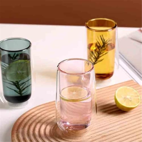 Vasos de agua de vidrio borosilicato de colores gris para mesa 8