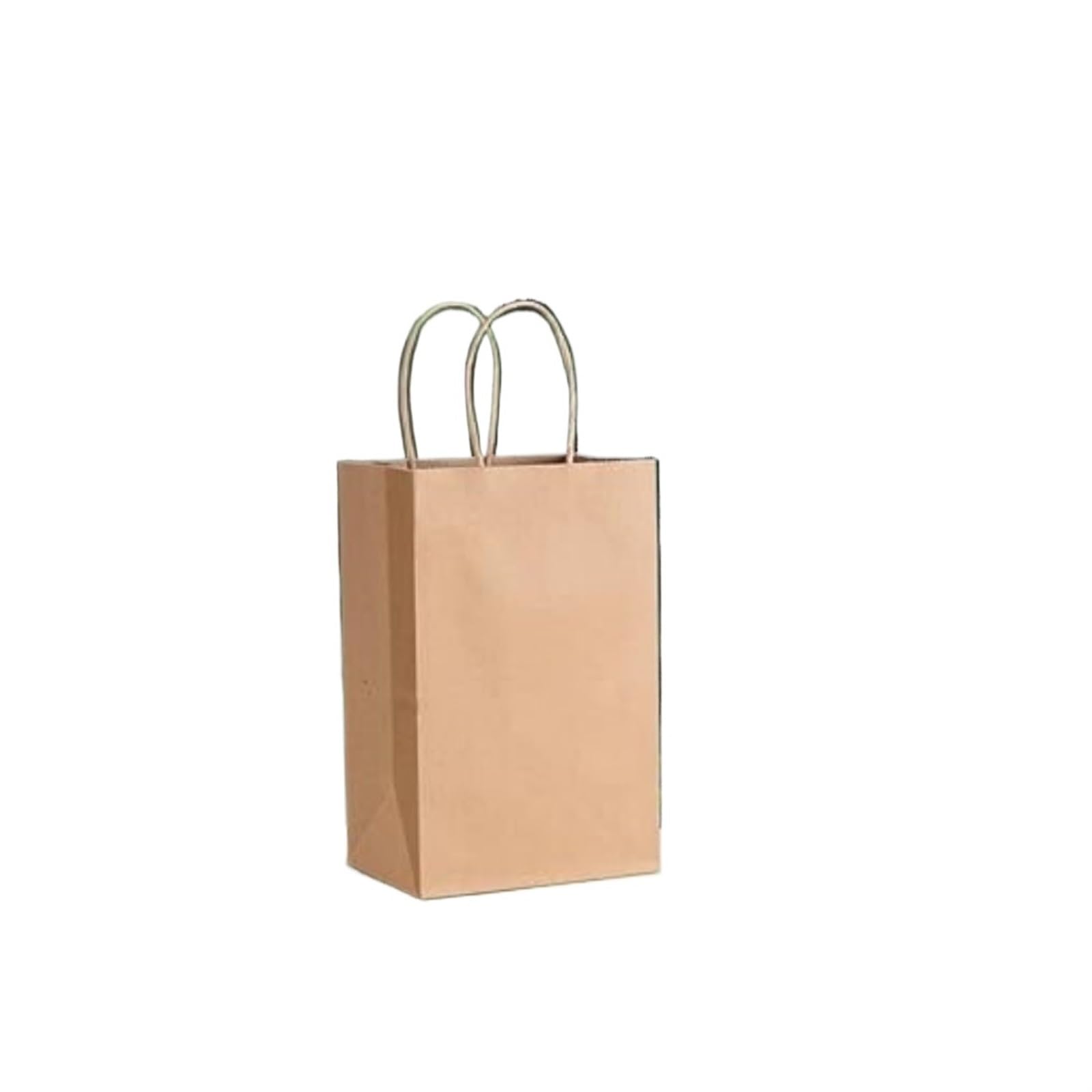 Bolsas Papel Kraft Bolsas de papel, bolsas compras con asas, resistentes a granel for regalos fiesta cumpleaños(21x11x27cm)