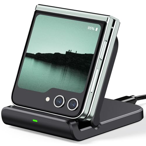SwanScout Wireless Charger for Samsung Z Flip, SwanScout 501S, Foldable Fast Wireless Charging Stand for Galaxy Z Flip 5/Z Flip 4/Z Flip 3, Charging Station for Samsung Z Flip Series/Razr+(No Adapter)