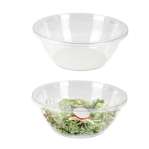 2 pack bowl plástico grande con tapa 5 cuartos transparente miniatura 1