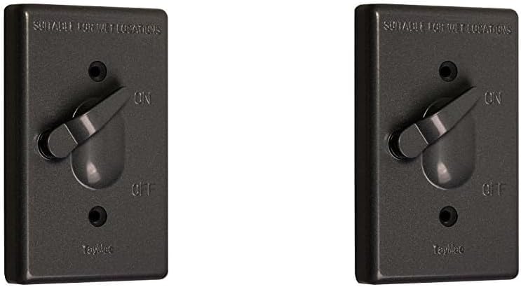 TayMac TC100Z Weatherproof Toggle Cover, 1-Gang, Vertical Device Mount, Bronze (Pack of 2)