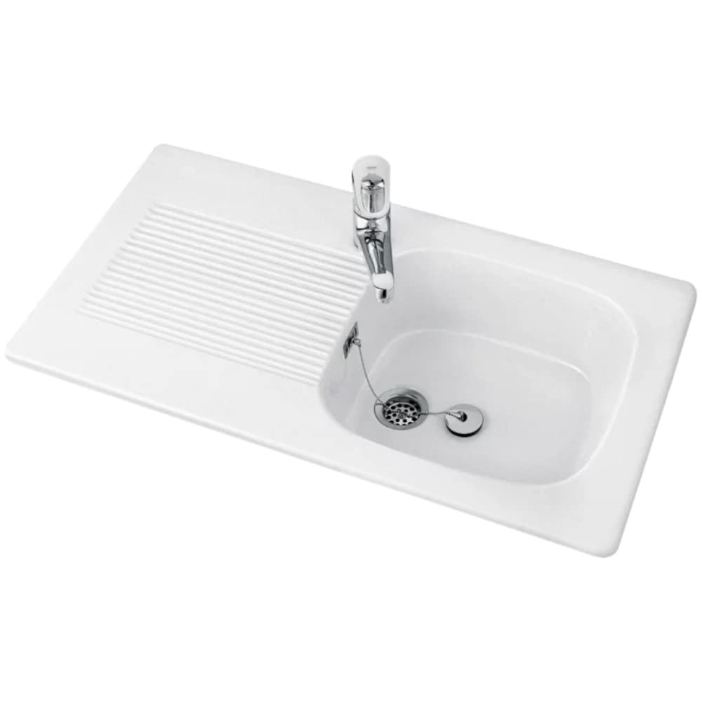 Evier avec 1 cuve VILLEROY ET BOCH Tudor blanc 92 x 51 cm