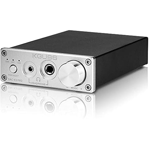 KGUSS DAC-K3 PRO USB DAC Headphone Amplifier Mini HiFi Optical/Coaxial/USB DAC Decoder Audio 24Bit 192KHz DA Converter ESS9018K2M Decoder Multifunctional Preamp Desktop Amplifier (Sliver) Cover