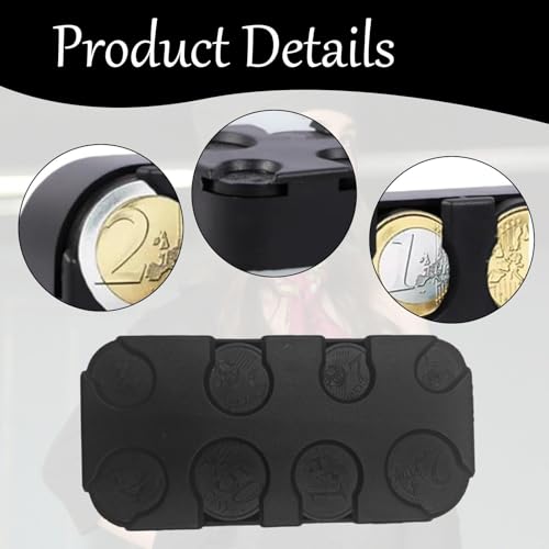 8 Fächer von Münzen Aufbewahrung,Münzspender,Schwarz Münzbox,Münzsammler mit Schnell,Münzsortierer,Euro-Münzsammler mit Schnell-Fixierung,für Auto,Taxi,für Kleingeld,Münzgeld Aufbewahrung.