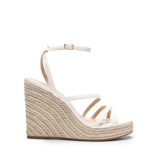 Image of DREAM PAIRS Women's Strappy Espadrille Wedge Sandals | Platform Chunky Heel design,Comfortable Open Toe Wedge Sandals with Cushioned Insole, Fashion Dressy Shoes