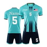Custom Jersey Soccer for Men Women Soccer Uniforms for Kids with Name Team Number Logo (Light Blue)