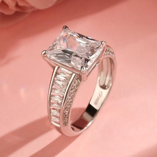 Jeulia Wedding Band for Women Classic Radiant Cut Rings Engagement Anniversary Eternity Solitare Ring Halloween Christmas Gifts with Jewelry Box4