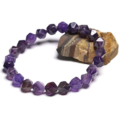 Bracelet améthyste naturelle d'exception en jadéite véritable