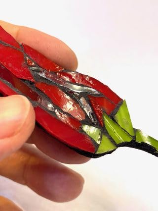 Miniatura 5 de Hot Red Chili Pepper Mosaic Fridge MAGNET Artwork 5" by artist MosaicsByKarla