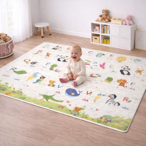 Baby Play Mat - Double sided Foam Floor Mat Waterproof & Non slip Tummy Time & Crawling Mat for Infants & Toddlers.