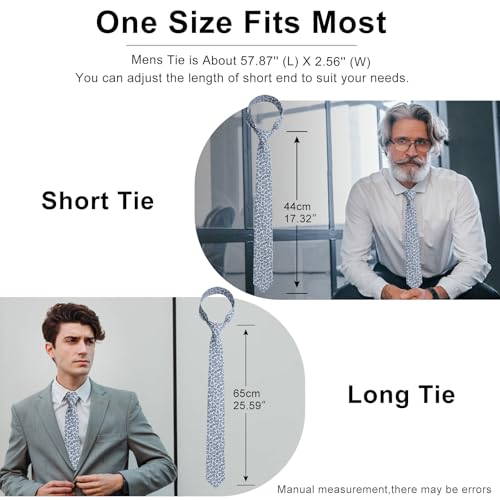 Image of Luckyvestir Ties for Men, Sage Green Cotton Floral Tie 2.76 inch Flower Printed Men's Neckties for Wedding /Groomsmen /Suit /Party
