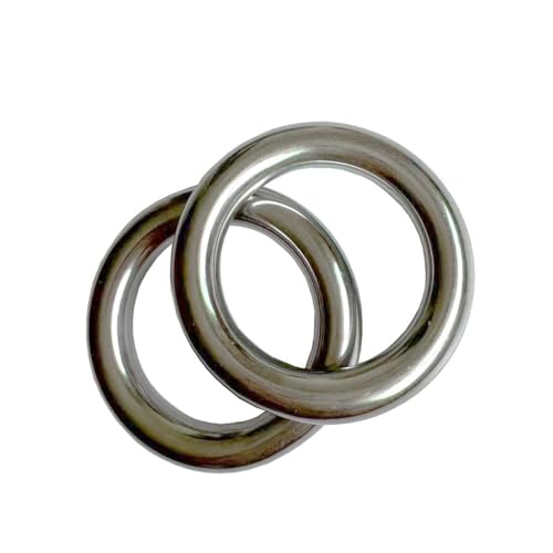 CHHGGNN Stainless Steel Lifting Ring, 2 Pack 2.4 inch Seamless Metal O Ring Heavy Duty Ring Smooth Solid Multi-Purpose Metal Ring, 10mm x40mm