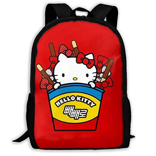 Hello Kitty: Mochila de Deporte para Ordenador portátil  diseño Oxford  Color Rojo