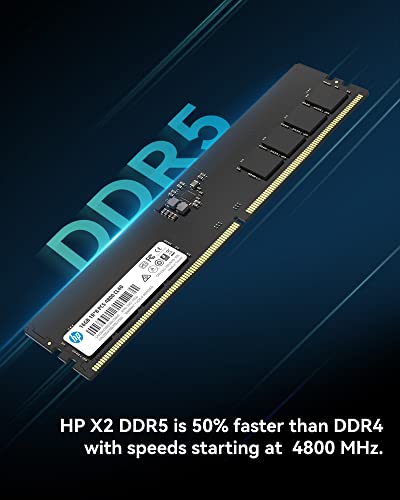 Image of HP X2 Single RAM DDR5 16GB 4800MHz CL40 288-Pin UDIMM Non-ECC Unbuffered Desktop Memory - 6G0Q5AA#ABB