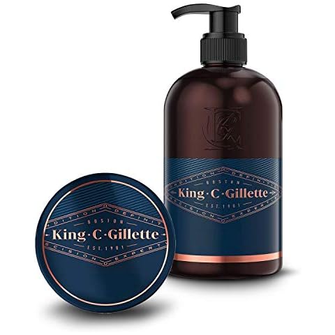 Kit de Cuidado de Barba y Rostro King C. Gillette con Gel Limpiador de Agua de Coco y Bálsamo de Aceite de Argán y Manteca de Karité Cover