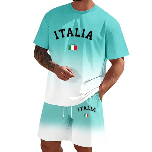 Ensemble léger et respirant homme short imprimé t-shirt manches courtes