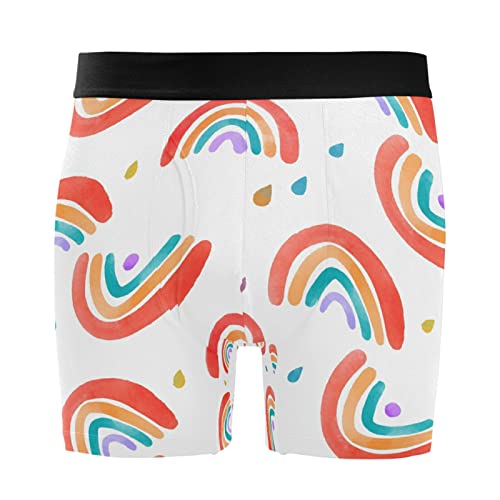 Ropa interior cómoda Vnurnrn tipo bóxer con estampado de arco iris para el descanso diario
