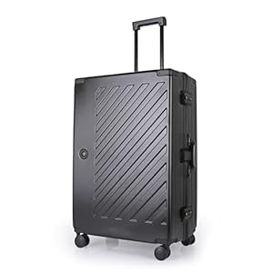 Zipperless Polycarbonate Suitcase – Hard Shell Large Check-in Luggage with Dual TSA Locks, Silent Spinner Wheels & Aluminium Alloy Handle (28-Inch, Black)