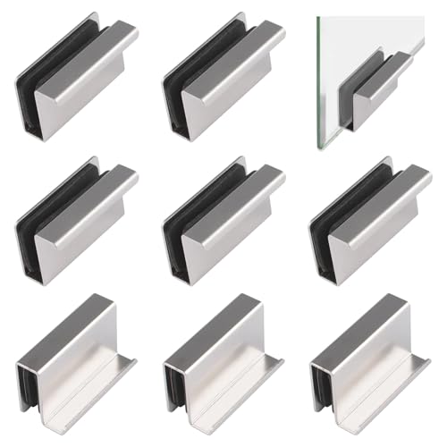 Image of 8Pcs Glass Finger Edge Pull Cabinet Finger Pull Handle Glass Door Clips Cabinet Latch Clamp Concealed Handle for Display Glasscase Door (Pearl Nickel)