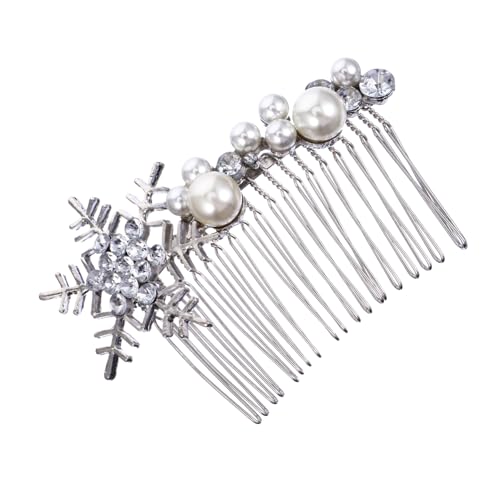 Beatifufu ウェディングヘアコーム ブライダルヘッドドレス 製ヘッドウェア 結婚式用花嫁ヘアアクセサリー 真珠風デザイン ローサイドアップヘア対応