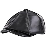 Unisex Leather Octagonal Beret Leather Duckbill Driver Hat Casual British Painter Cap Fashion Newsboy Hat
