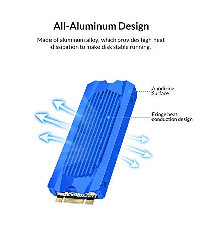 ORICO SSD Dissipatore, SSD M.2 NGFF PCI-E NVME 2280 Alluminio Radiatore (blu)