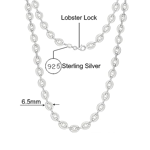Savlano 925 Sterling Silver Hollow Puffed Anchor Mariner Link Chain Necklace for Women & Men Comes with Gift Box- Made in Italy3