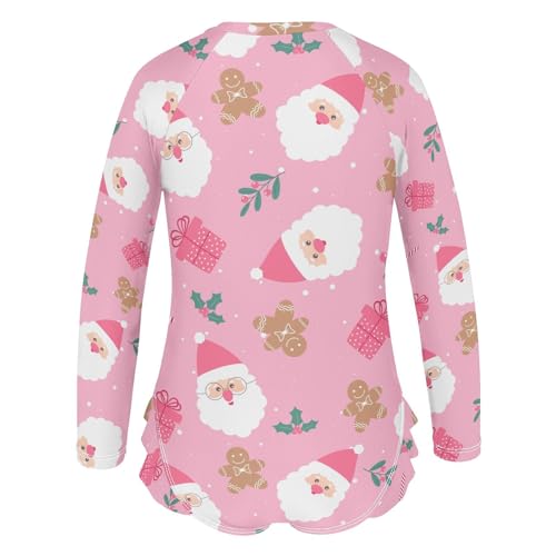 Ollabaky Girls Long Sleeve Swimsuit One Piece Bathing Suit Rash Guard UPF50+ Toddler Girl Zipper Swimwear3