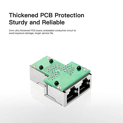 Docooler RJ45 Splitter Adapter Connector 1 a 2 Portas Femininas para CAT 5 / CAT 6 / CAT 7 LAN Ether