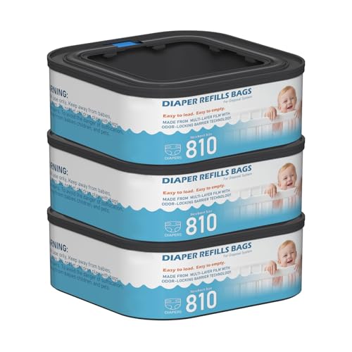 Image of Jumbo Square Refills Disposal Bags Refill Compatible with Diaper Genie Classic, Compact, Premier and Select Pails, Hold Up to 810 Newborn-Sized Diapers Per Refill, Pack of 3