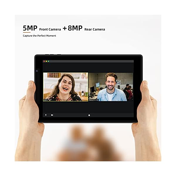 FACETEL Tablet 10 inch Android Tablet with Keyboard 2 in 1 Tablet 4GB RAM 64GB ROM TF 128 GB, 8000mAh, FHD, Dual Camera, WiFi Bluetooth Tablet with Mouse, Black