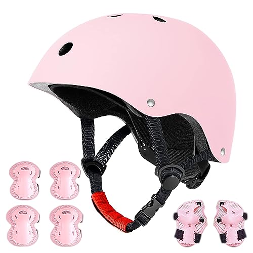 WYQSX Skaterhelm Kinder Fahrradhelm, Skaterhelm mit Knie Pads Elbow Pads...