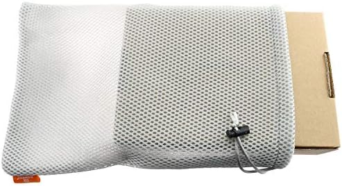 RuiLing 4pcs 6.3 x 9.5 Inch Gray Nylon Mesh Storage Pouch Bag for Tablets Digital Camera Electronic Gadgets Supplies,Multi-Purpose Travel Outdoor Drawstring Storage Bag